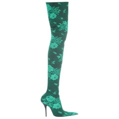 Balenciaga Knife Lace Over-The-Knee Boots