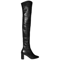 Saint Laurent Loulou Leather Over-The-Knee Boots