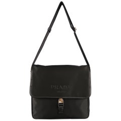 Retro PRADA Black Nylon Messenger Bag