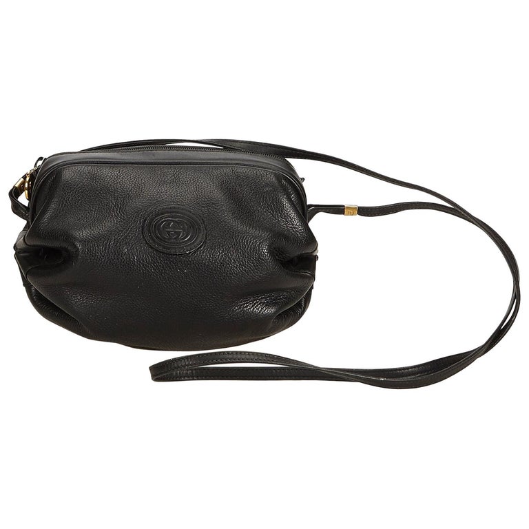 Gucci Black Leather Crossbody Bag at 1stdibs