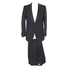 Brioni Smoking Tuxedo Pants Suit Wool Used Black, 1990s