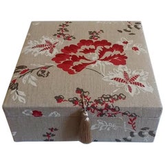 Les Olivades Linen Tissue Decorative Storage Box for Scarves 