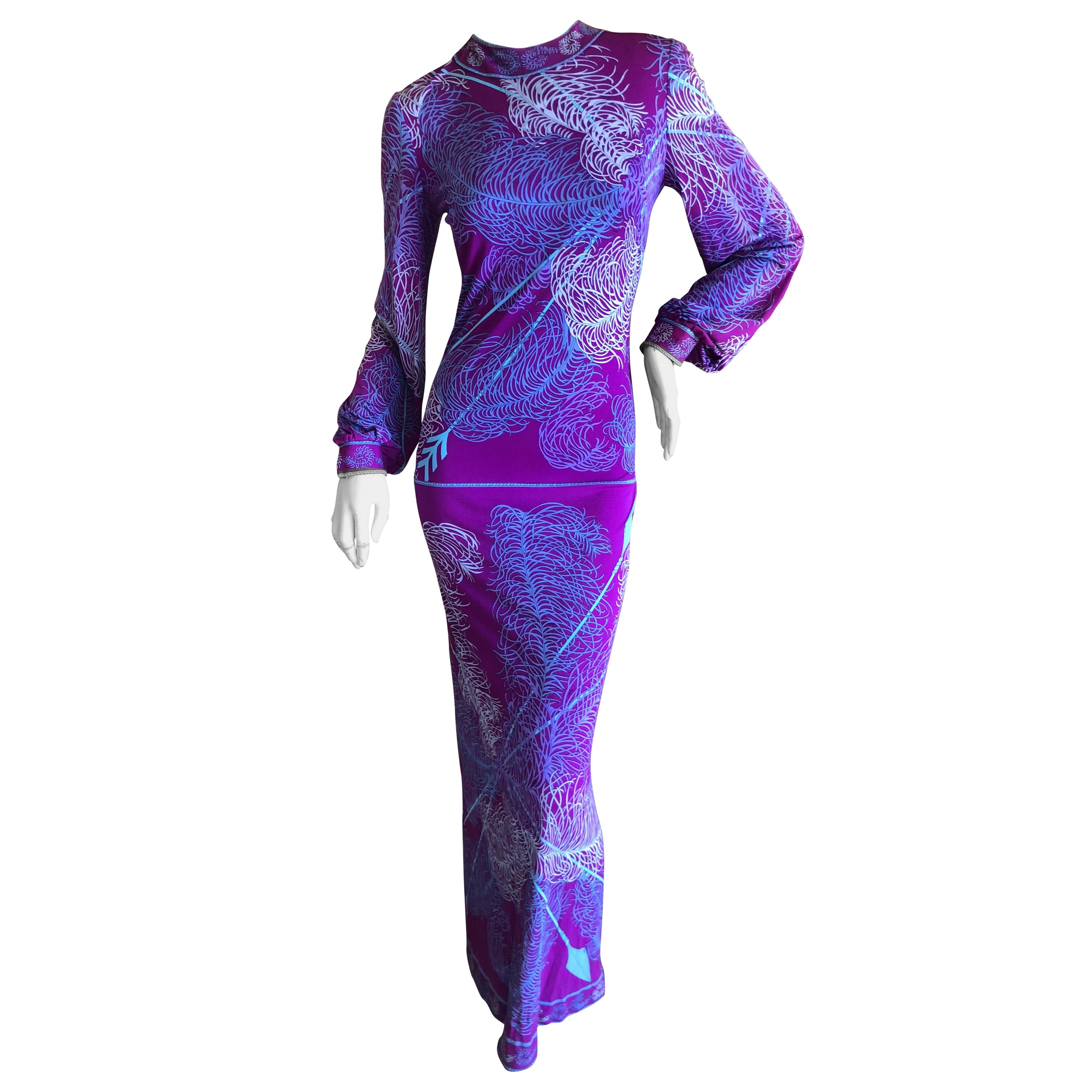 Emilio Pucci Vintage 1960's Silk Jersey Evening Dress for Saks Fifth Avenue
