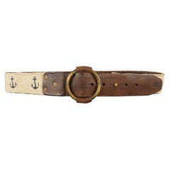 RRL by RALPH LAUREN Size 32 Brown Leather Rope Belt