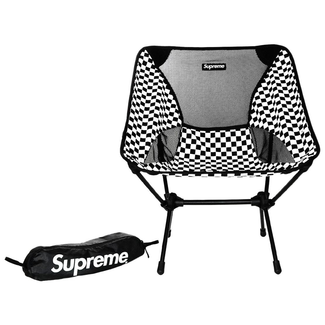 Supreme x Helinox COLLECTOR'S Black/White Check Folding Chair with Logo Bag