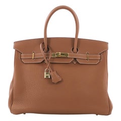 Hermes Birkin Handbag Gold Togo with Gold Hardware 35
