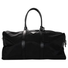 Prada Unisex Black Tessuto Nylon/Saffiano Leather V20S Duffle Bag W/ Luggage Tag