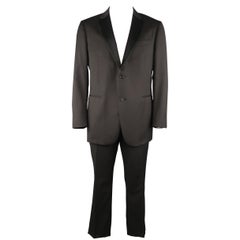 JOHN VARVATOS 46 Regular Black Wool Satin Notch Lapel Tuxedo
