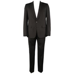 MAISON MARTIN MARGIELA 40 Black Wool Mock Button Slit Pocket Suit