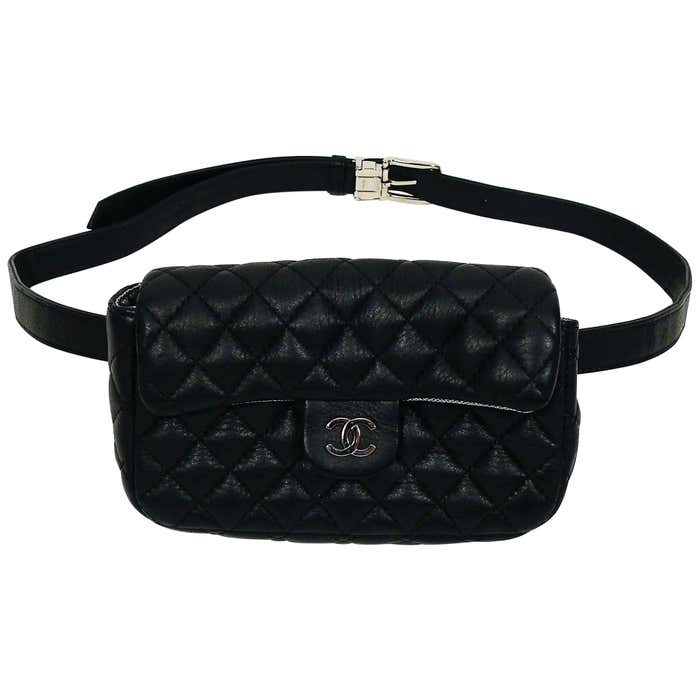 Chanel Uniform Black Quilted Leather Waist-Belt Bag at 1stDibs | chanel ...