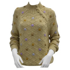 Oscar de la Renta Sport Brown Vintage Knit Sweater