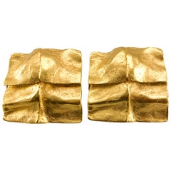 Vintage 1980
s Yves Saint Laurent 
Molten Gold
 Clip-on Earrings, by Robert Goossens