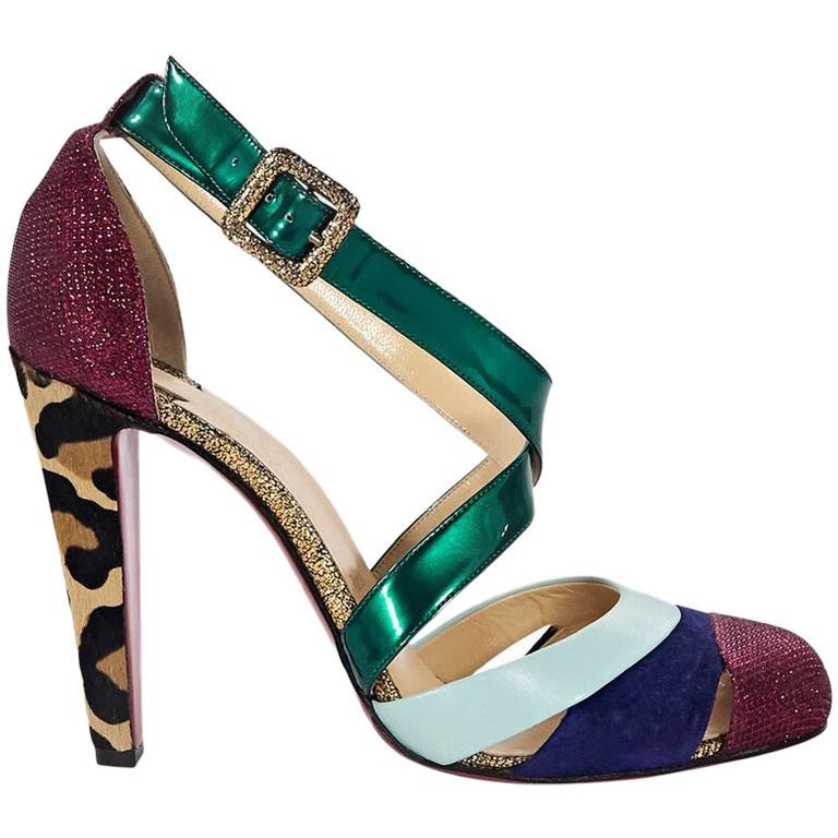 Multicolor Christian Louboutin Strappy Pumps For Sale at 1stDibs