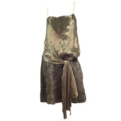 Gold 1920’s Lamé Bead Embellished Evening Dress