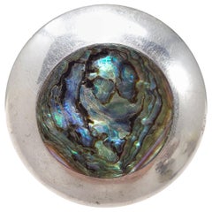 Mexikanischer Abalone-Muschel-Sterlingsilber-Anhänger/Brosche/Pin, Taxco, ca. 1960er Jahre