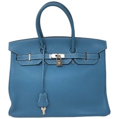 Hermes Birkin 35 Blue Jean