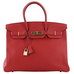 Hermes Birkin Handbag Rouge Casaque Epsom with Gold Hardware 35