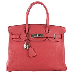 Hermes Birkin Handbag Bouganvillier Togo with Palladium Hardware 30