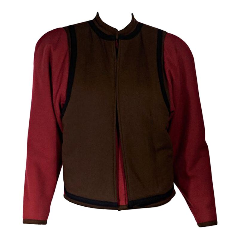 Red & Brown Gianni Versace Wool Jacket
