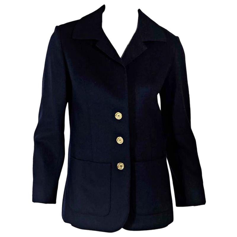 Navy Blue Hermes Wool Jacket
