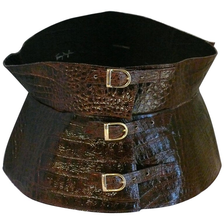 Alexandra Croc-Embossed Corset Belt