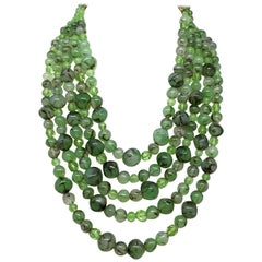 Coppola e Toppo Green Glass Bead Necklace