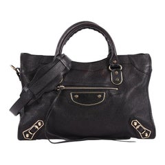 Balenciaga City Classic Studs Metallic Edge Handbag Leather Medium