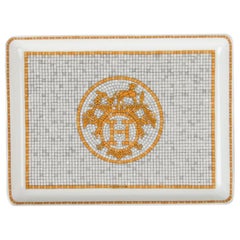 Hermes Sushi Plate Mosaique au 24 Gold Tray Petit Modèle Porcelaine