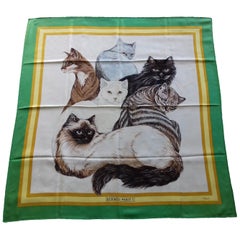 Hermès Silk Scarf Carré Les Chats Cats Daphne Duchesne 1985 90cm Collector