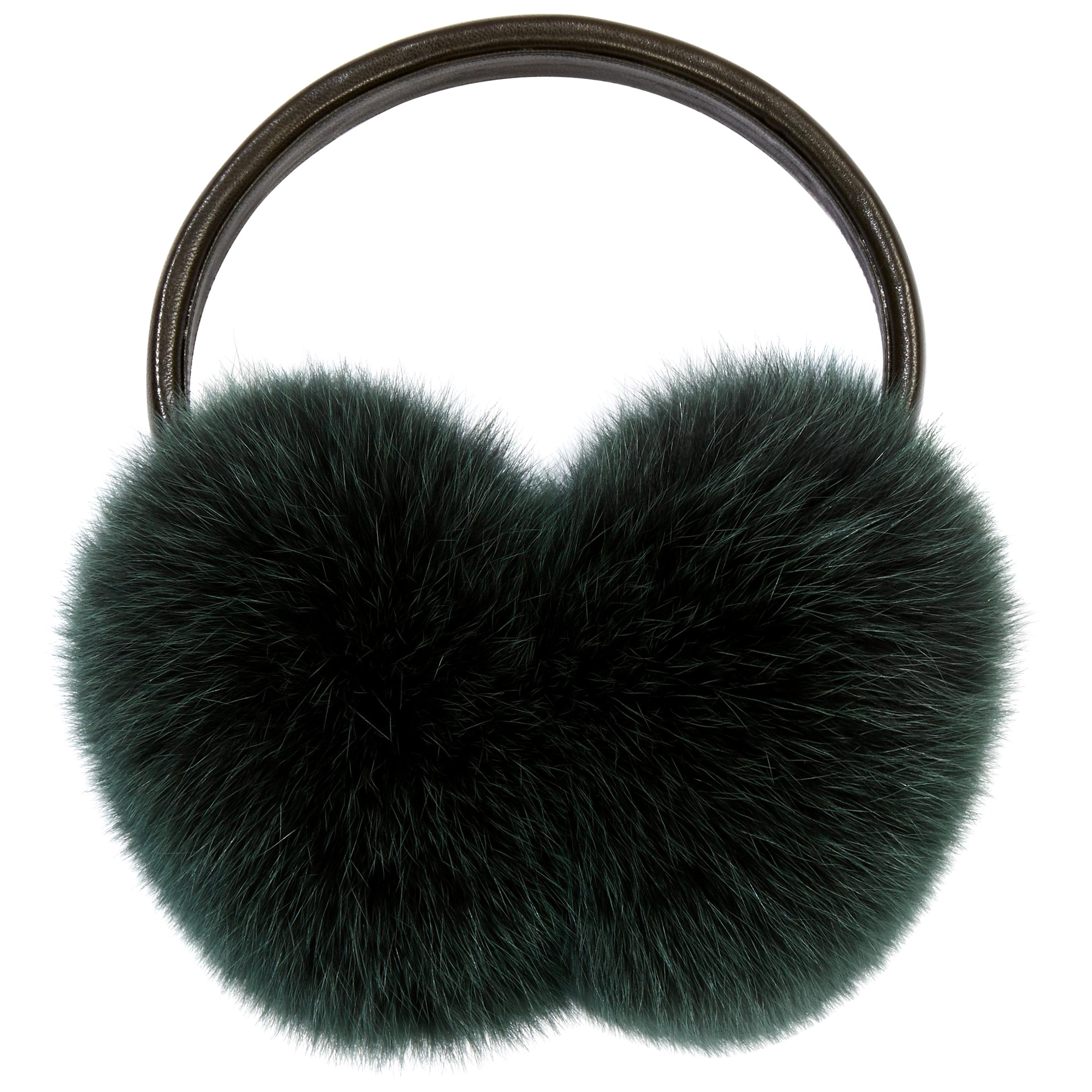 Verheyen London Ear Muffs in Olive Fox Fur