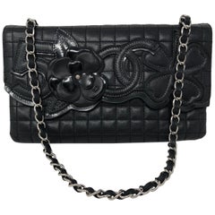 Chanel Black Leather Number Five Clutch