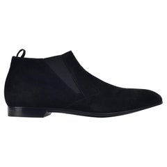 Prada Men's Black Suede Slip On Low Heel Elegance Loafers