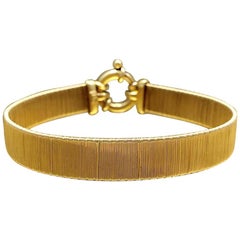 Vintage 1970s Modernist Gilded Sterling Silver Womens Christmas Gift Bracelet