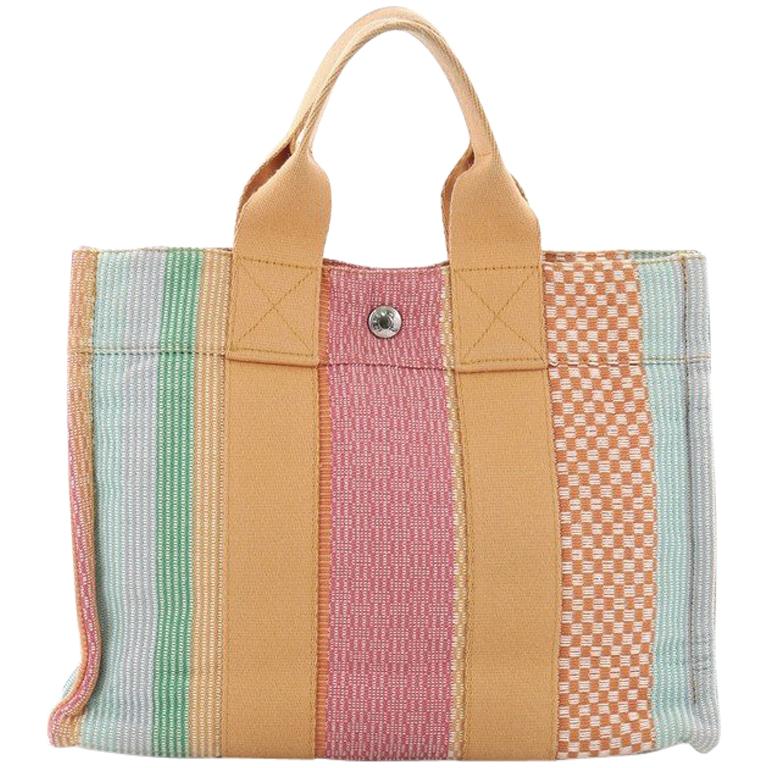 Hermes Fourre Tout Handbag Multicolor Toile PM