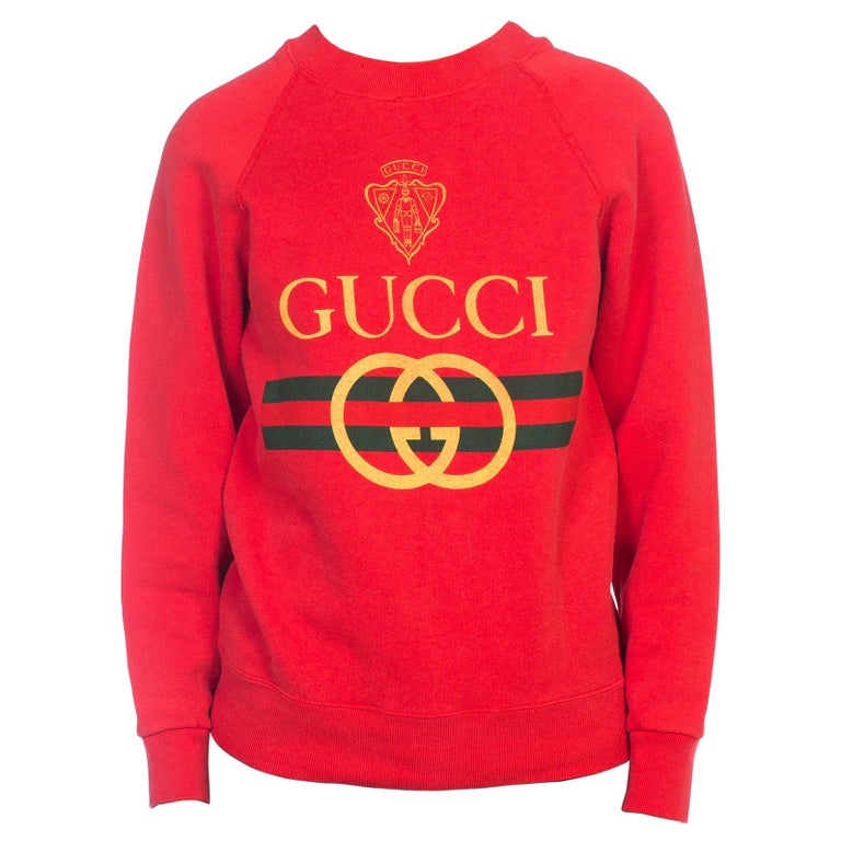 1980s Red  Bootleg Gucci  Sweatshirt  For Sale at 1stDibs