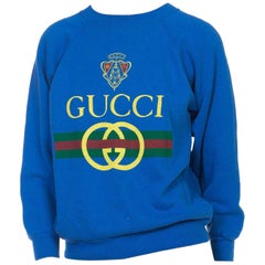 Vintage 1980s Blue Bootleg Gucci Sweatshirt