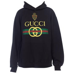 1980s Black Bootleg Hooded Gucci Sweatshirt