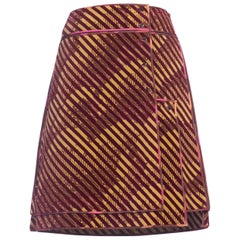 Retro Fendi Velvet 1970s Style Skirt 1990s 