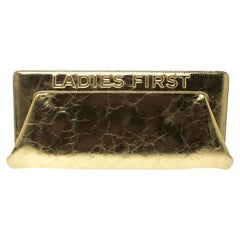 Pochette Chanel First/5X5=CC en cuir vieilli doré pour femmes