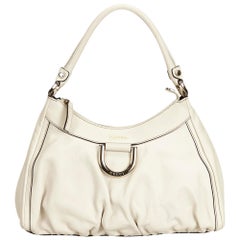 Gucci White Guccissima Leather D-Ring Shoulder Bag