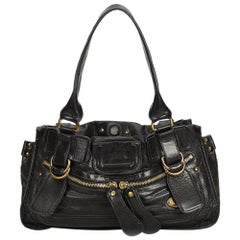 Chloe Black Leather Bay Shoulder Bag