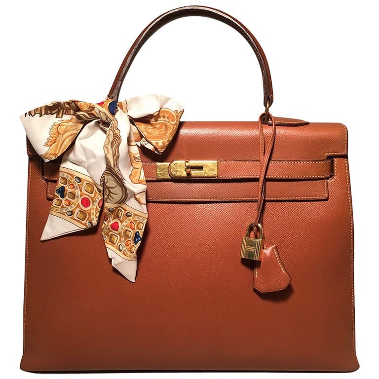 Hermes Vintage Tan Epsom 35cm Kelly Bag GHW For Sale at 1stDibs | tan ...