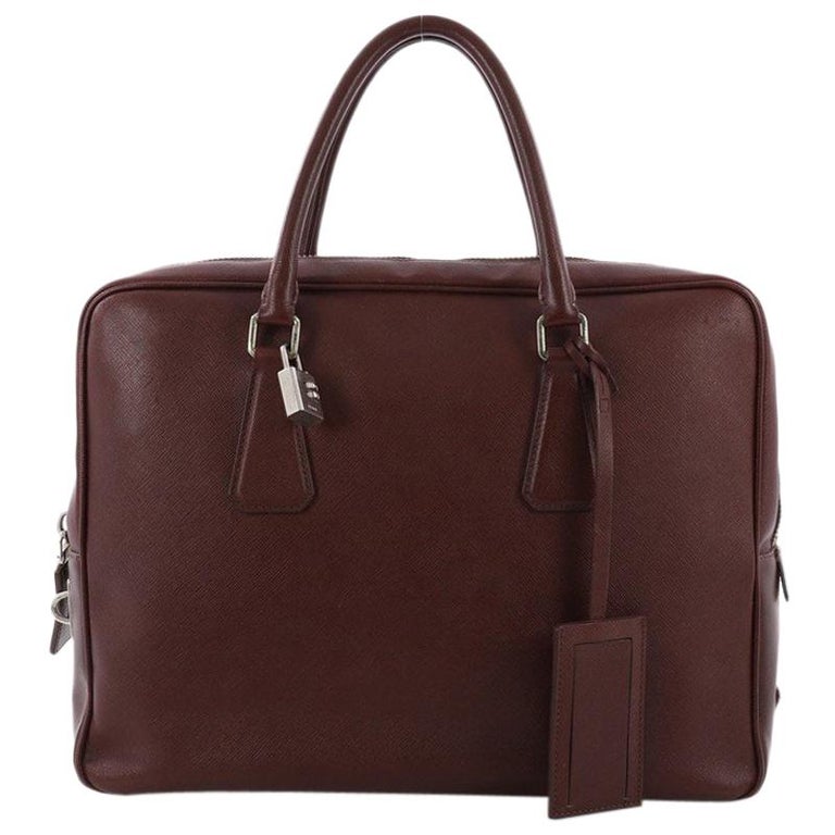 Prada Zip Around Briefcase Saffiano Leather Large at 1stDibs