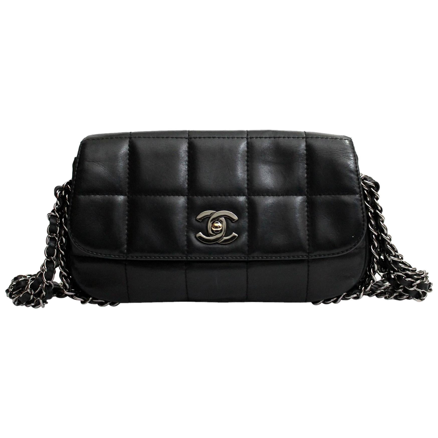 Chanel Black Leather Multiple Chain Bg 