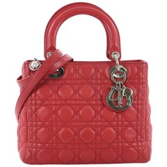 Christian Dior Lady Dior Handbag Cannage Quilt Lambskin