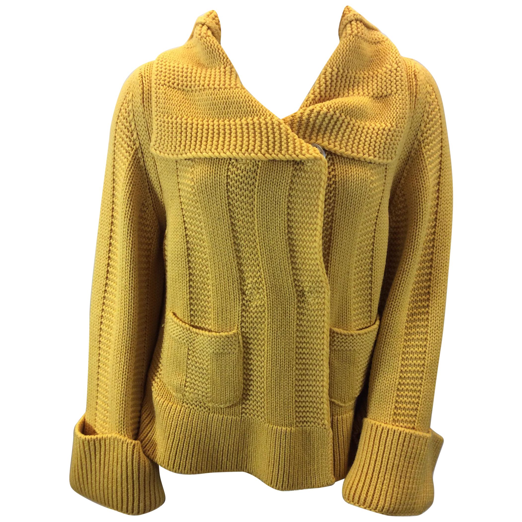 Piazza Sempione Marigold Wool Sweater For Sale