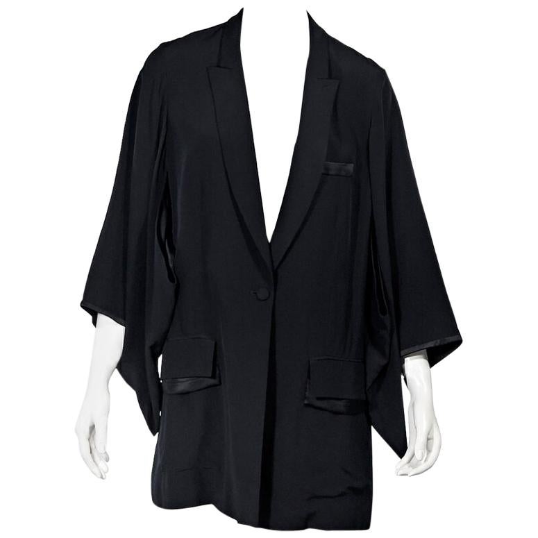 Black Givenchy Silk Kimono Blazer