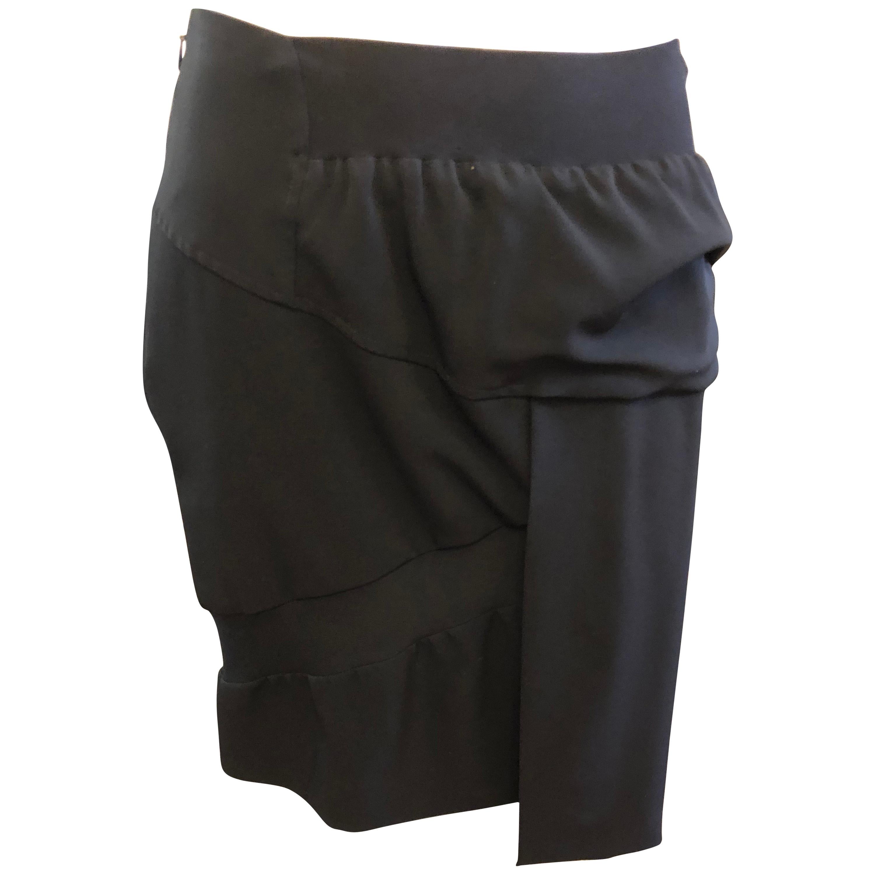 2009 Collection Balenciaga Black Asymetrical Skirt (42 Fr)