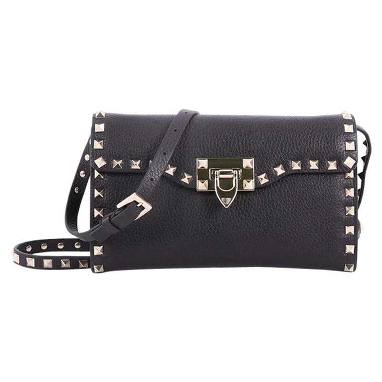 Valentino Rockstud Flip Lock Flap Bag Leather Small at 1stDibs