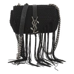 Saint Laurent Classic Monogram Crossbody Bag Crochet Over Leather Baby